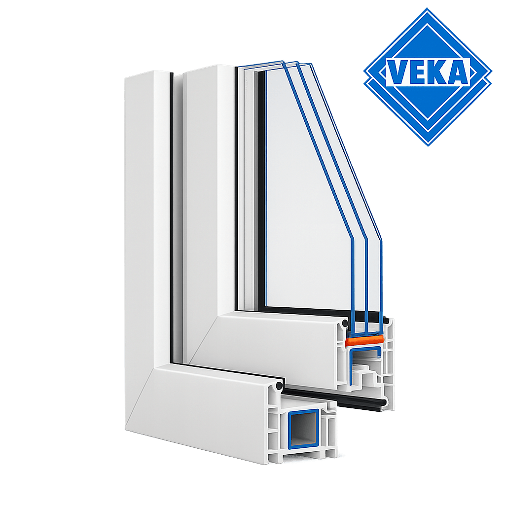 Profil VEKA 70 în secțiune