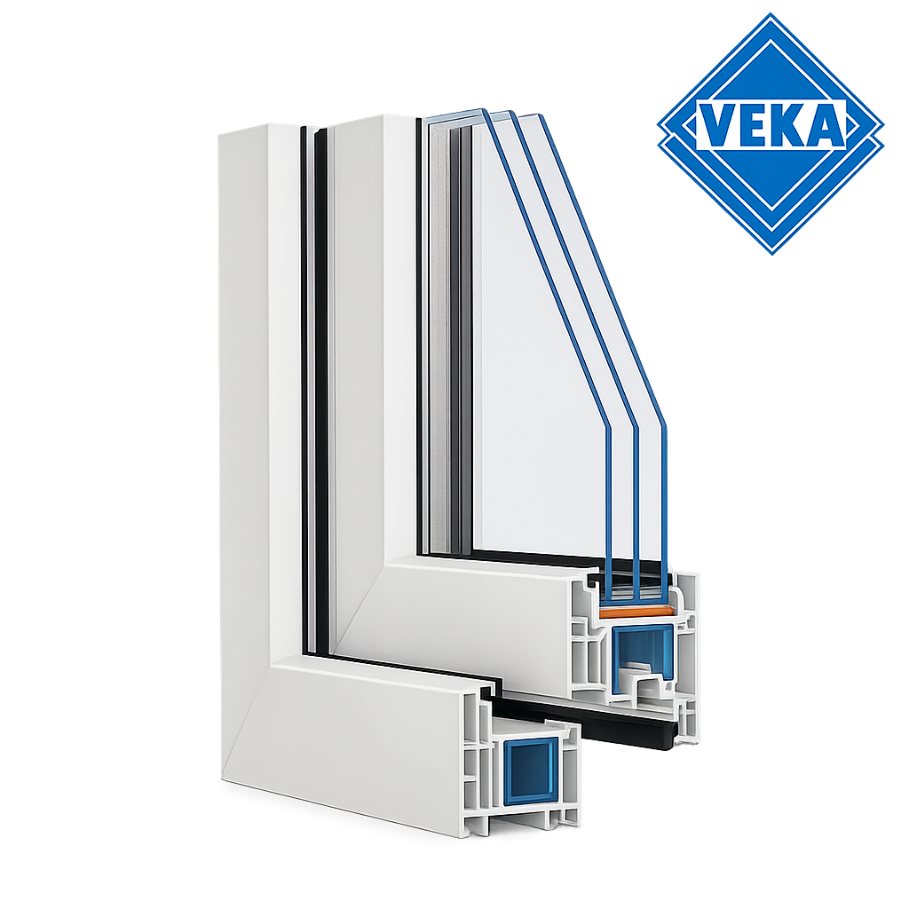 Profil VEKA 82 în secțiune